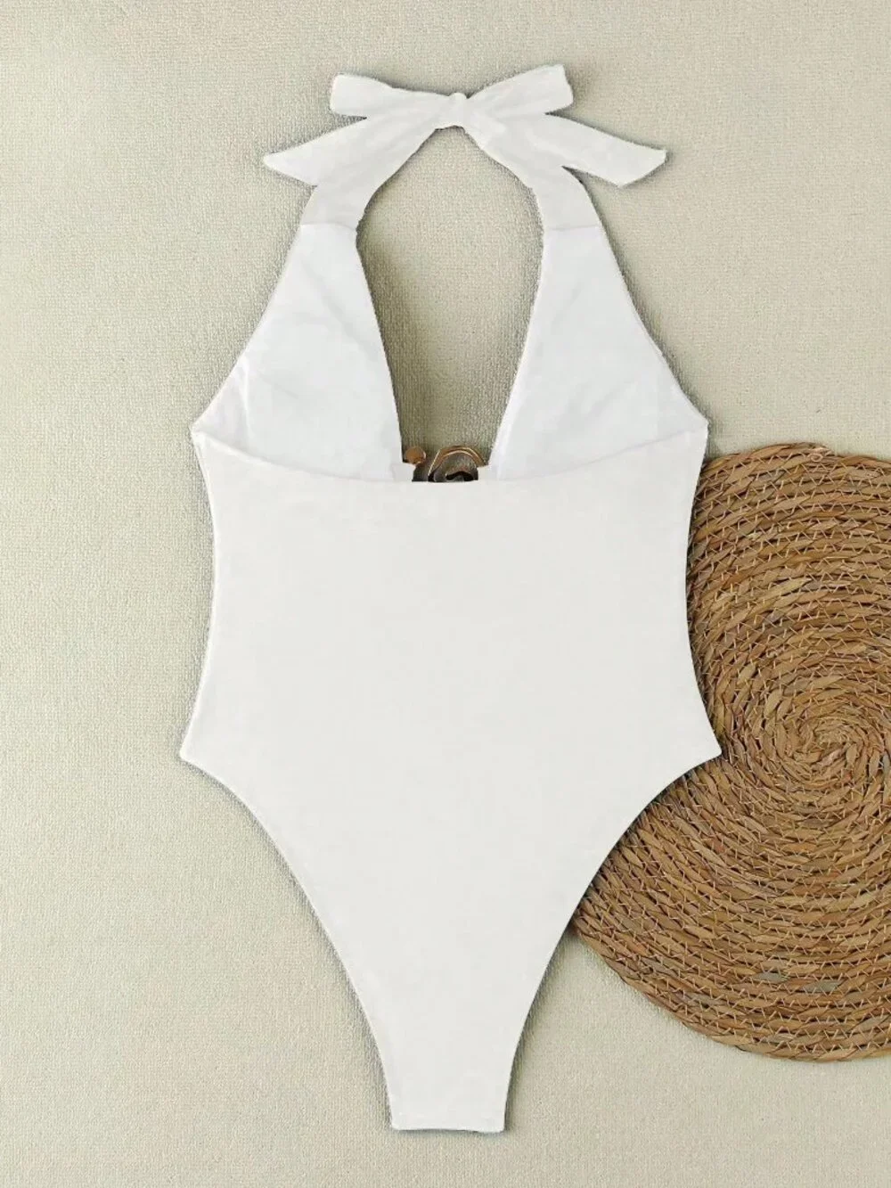 White Casual Sexy Elegant Beach Vacation Women's One-Piece Swimsuit